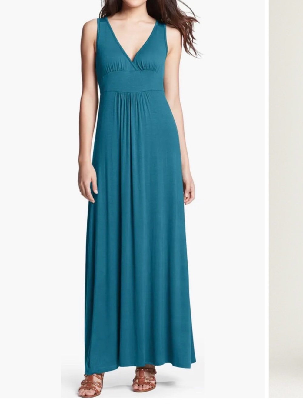 Loveapella PS Teal V-Neck Sleeveless Maxi Dress